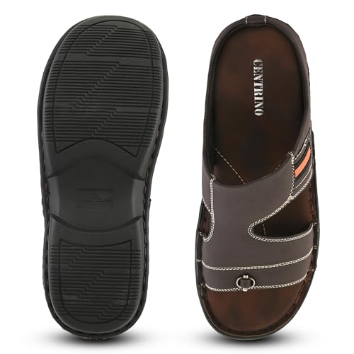 Image of Centrino Sandal for Men | Grip Insole for Stability | slippers /sliders for men |mens sandals casual | sandals for men | Modern Look with Straps | Comfortable Footwear (9266)