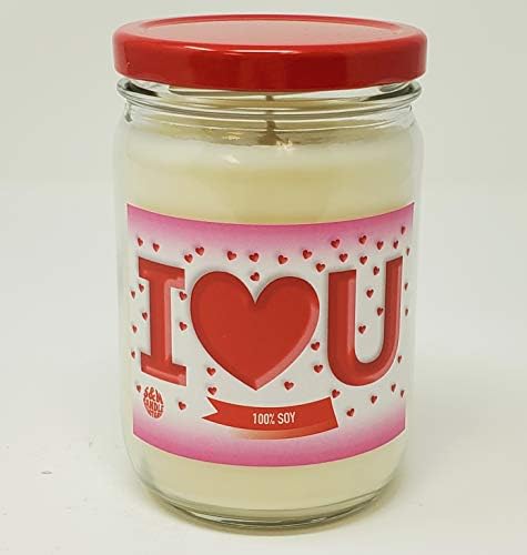 I Love You Candle ~ Valentine's Day Candle ~ Chocolate Covered Strawberry Scented ~ All Natural Premium Soy Candles ~ 12oz Jars (I Love You - Chocolate Covered Strawberries)