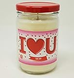 I Love You Candle ~ Valentine's Day Candle ~ Chocolate Covered Strawberry Scented ~ All Natural Prem