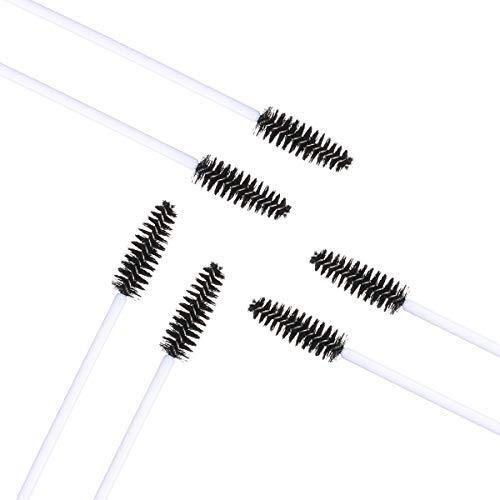 Akstore 100 Pcs Disposable Eyelash Brushes Mascara Wands Eye Lash Eyebrow Applicator Cosmetic Makeup Brush Tool Kits… (50-White-Black) #TOP2