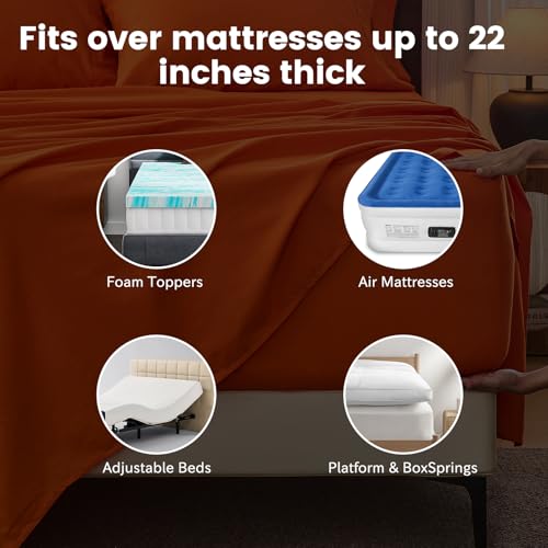Image of Bedlifes 100% French Linen Queen Bedding Set - 18-24 inch Extra Deep, 6-Piece | Soft & Durable, Breathable & Cooling, Flax Linen Sheet, OEKO-TEX Certified, Moisture Wicking, Easy Care, Machine Washable