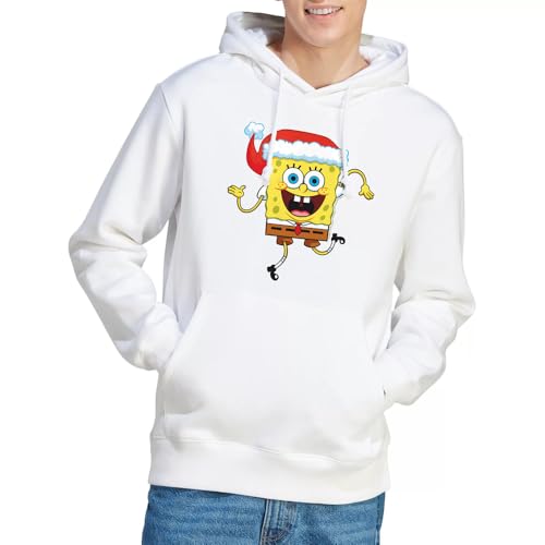 Sweat à capuche Bob l'Éponge de Noël mixte avec bonnet de Père Noël