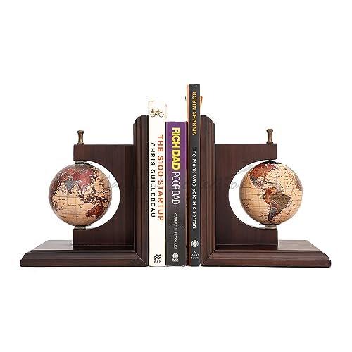 NAUTICAL COLLECTION | Vintage Globe Bookends for Office, Kitchen, Living