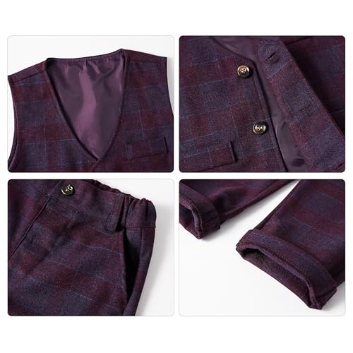 Image of Volunboy Toddler Suit Boys Formal Wedding Guest Dress Outfit | graduation dress clothes, gentleman ring bearer bowtie outfit, back-to-school pants set, birthday photoshoot dressy outfit