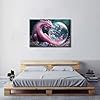 TISHIRON Beautiful Pink Dragon Poster Canvas Wall Art Dragon Color of Bubble Gum Blowing Poster Artwork Pictures Wall Art 1 Panel Colorful Dragon Posters and Prints Framed Ready to Hang 24" Wx36 H #3