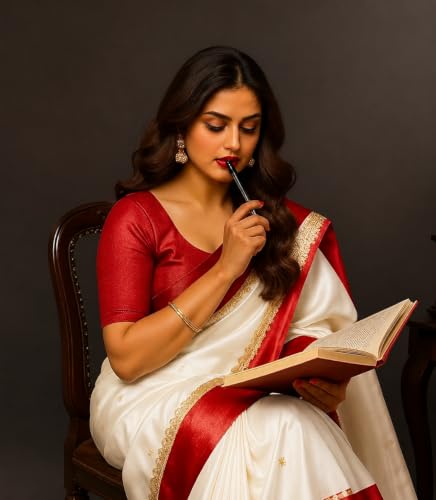 Image of Women's Glory Banarasi Satin Silk Saree with Rich Gold Silver Zari Floral Embroidery | Kanjivaram Style | Traditional Wedding & Festive sadi with Contrast Border