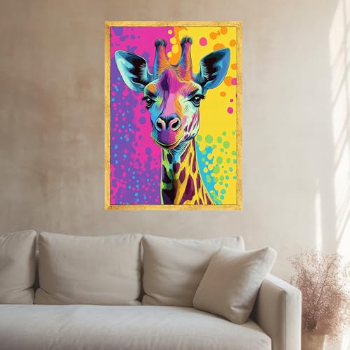 Toile girafe colorée décoration murale moderne salon abstraite - 2