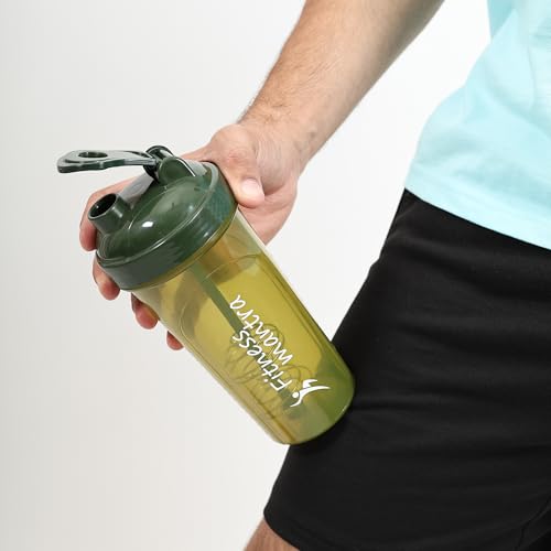 Image of Fitness Mantra 700ml Classic Shaker Bottle for Men & Women [Capacity 700 ml (Army, 700ml)