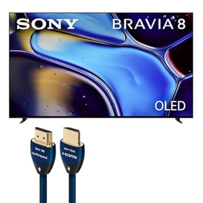 Sony BRAVIA 8 II 55 Inch QD-OLED 4K HDR TV with AudioQuest Sky 3m HDMI Cable