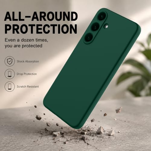 Image of Back Cover for Samsung Galaxy S25 Plus 5G | Full Camera Protection | Premium Liquid Silicon Case | Flexible Bumper Case for Samsung Galaxy S25 Plus 5G (Green)