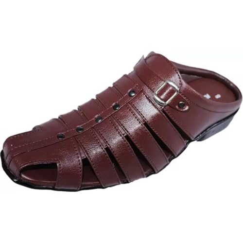 Image of Men's Fashion Sandals - Comfortable Fisherman, Premium PU Padding, Synthetic Leather, Closed-Toe Summer Outdoor Sandals, Stylish and Durable Footwear