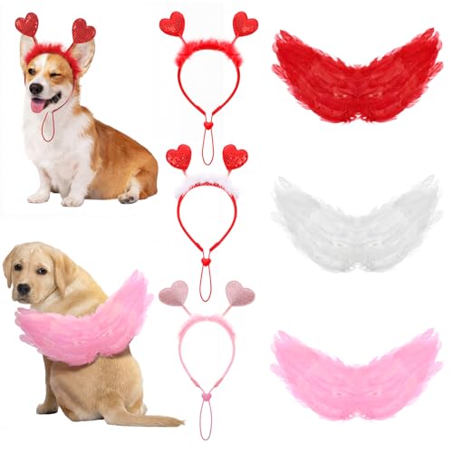 SilTriangle 3 Set Dog Sweet Outfits Set Valentin's Day Angel