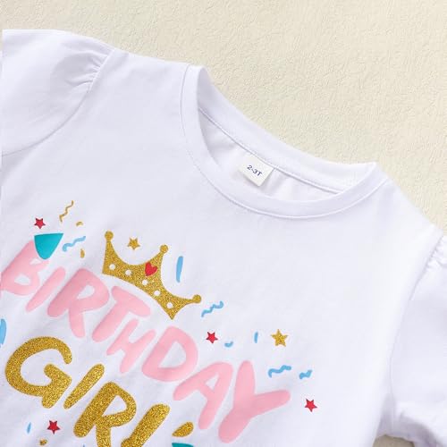 Image of LYSMuch Girls Birthday Outfit Birthday Girls Shirt Princess Tutu Tulle Skirt
