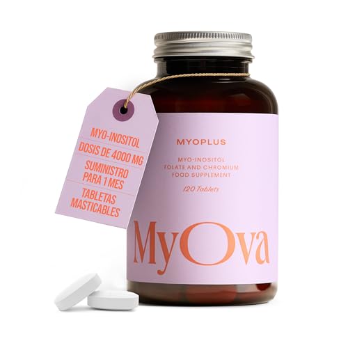 MyoPlus - Suplemento de myo-inositol para el SOP (PCOS) - 4000 mg de folato y 100 mg de cromo - Inositol en cápsulas - 120 cápsulas veganas - Fabricado en el Reino Unido por MyOva