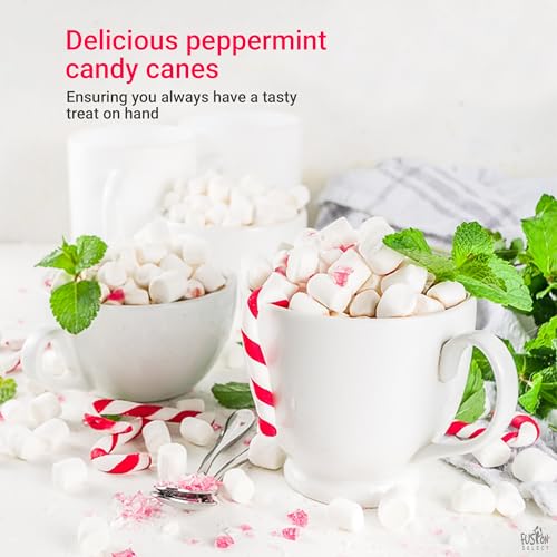 Fusion Select 100 Pcs Mini Candy Canes - Striped Christmas Candies, Sweet Goodies for the Holidays - Naturally Flavored Mini Peppermint Confections for Yuletide Parties, Stocking Stuffers, Gifts - image 2