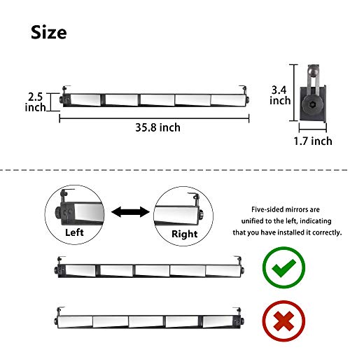 10L0L Universal Golf Cart 5 Panel Mirror For Ezgo, Club Car, Wide Angle Rear View Blind Spot Wink Mirror, Compatible With Car Suv Van Truck, Etc #TOP2