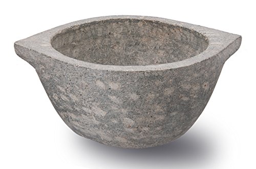 Zishta Handmade Natural Cookware Soapstone Kalchatti Bhagona/Saucepot Cookware, 750 ml - 1 L