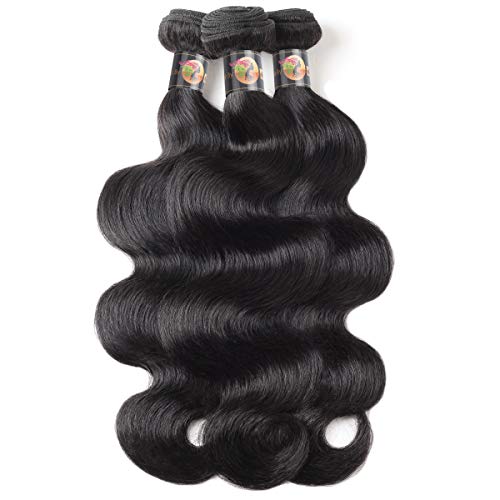 Body Wave 8A Hair Weave 3 Bundle Unprocessed Brazilian 100% Human Virgin Real Raw Hair Extension Double Weft Curly Wavy (16 18 20 Inch)
