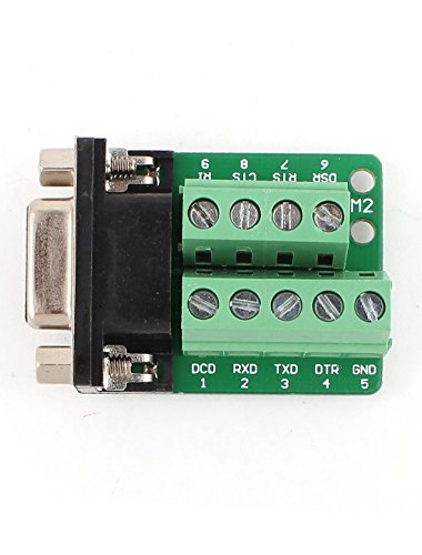 uxcell adaptador RS232 D-SUB DB9 hembra a conector terminal miniatura 2