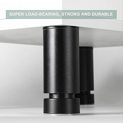 Patas de metal para muebles de salón: pack de 4 soportes negros regulables de alta resistencia 5