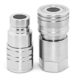 Flat Face High Flow Skid Steer Hydraulic Quick Connect Couplers / Couplings Set, 5/8