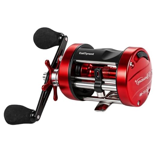 Sougayilang CatTyrant Round Baitcasting Reel Centrifugal Brake, Oversized Rubber Grip, Perfect for Catfish & Freshwater Anglers-CT4000- Right
