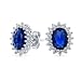 Bling Jewelry Royal Style Oval Simulated Sapphire CZ September Birthstone Earrings Sterling Silver