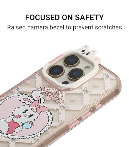 Image of Pink Rabbit Case Cover for iPhone 16 Pro | Cute Animal Design | Soft TPU Back Cover | Slim Fit & Shockproof | Anti-Scratch Finish | Lightweight Protective Case