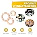 Polcatay 200 PCS Copper Washers, M5 M6 M8 M10 M12 M14 Crushed Leak-proof Sealing Flated Gaskets Assortment Set, High Temperature Resistance Oil Pan Plug Sealing Gaskets, for Most Cars Trucks (Gold)
