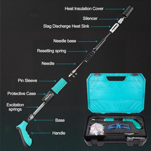 Kits de pistola de pregos de concreto com 100 pregos, ferramenta manual de aço ajustável de 5 veloci