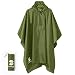 Regenponcho Wandern Radfahren Outdoor 3in1 Damen/Herren Regencape Wiederverwendbar Poncho Umhang Matte Regenmantel Grün