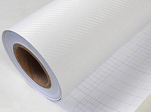 3D Car White Carbon Fiber Decal Vinyl Wrap Film Sheet Sticker New Style (24" x 60")