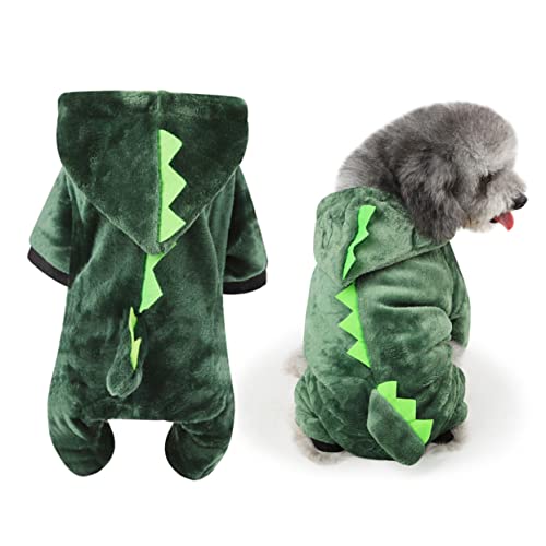 2 peças de roupas quentes para animais de estimação roupas de dinossauro para outono e inverno supri