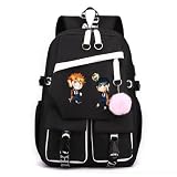 Huacaiyu Anime Haikyuu Intermedia Mochilas Escolar Adolescentes para Portátil de 15,6”, Niño y Niñas Juveniles Grandes Colegio Instituto Bolsas Escolares Karasuno Cosplay Hinata Shoyo 8 10 12 14 Años