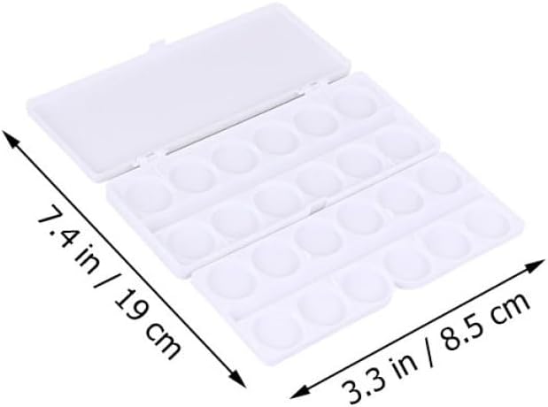 3pcs 24-Grid Nail Art Pigment Tray Case Watercolor Paint Mixing Palette Manicure Drawing Plate for Professional Artists and Hobbyists