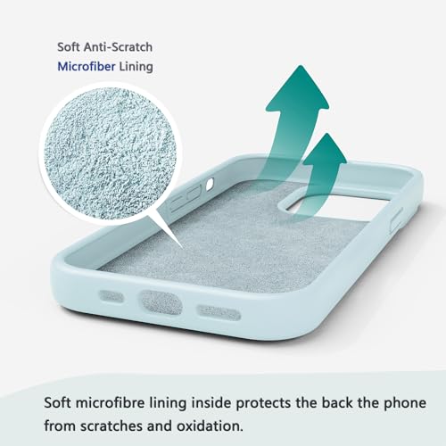 Image of iPhone 13 /14 Case Silicone,Soft Microfiber Lining(Cloud Blue)