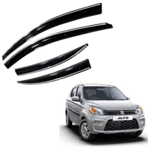 Image of CAR SAAZ Wind Deflector Chrome Line Door Visor for Alto 800 (2021-2023)(Set of 4Pcs) | Rain Guard
