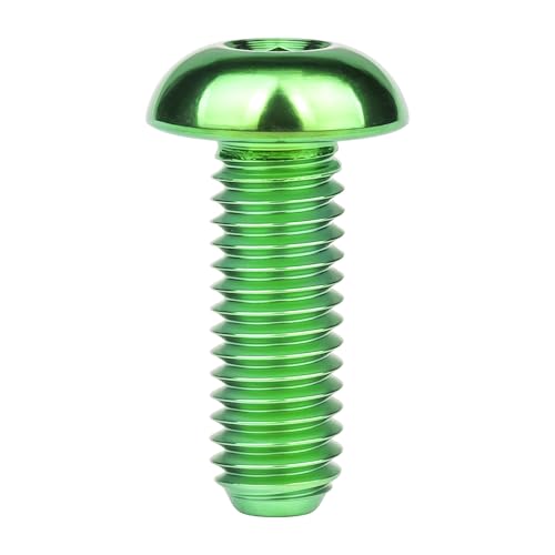 Image of Titanium Bolt M4x6 8 10 12 15 20mm Hex Head Screws for Bicycle Pack of 4 (Green, M4x12mm)