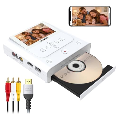 VHS to DVD Recorder, DVD Recorder with HDMI & AV Input, Convert VHS, VCR, Hi8 and Camcorder to DVD,...