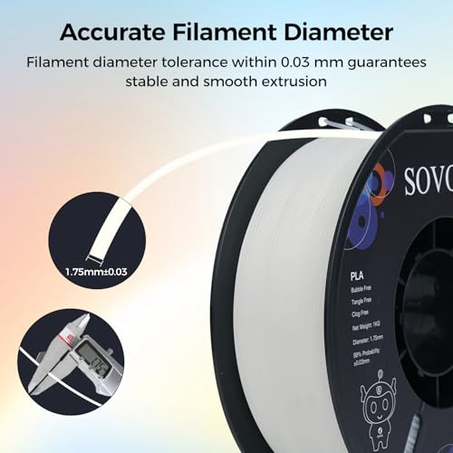 Image of Sovol 3D Printer Glow in The Dark Filament Gradient Multicolor Fast Change PLA 1kg (2.2 lbs) Spool 3D Printing Materials, Dimensional Accuracy + /- 0.03 mm, 1.75 mm, Glow Multicolored