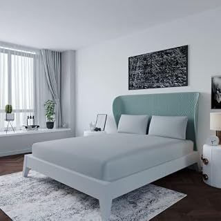 LivinEase 200 Thread Count King Size Fitted Sheet -10inch(26cm) Deep Poly Cotton Fitted Sheets -Bobble Free, Easy Care, Soft & Comfortable Grey King Size Bed Sheets (CHARCOAL/GREY, KING)