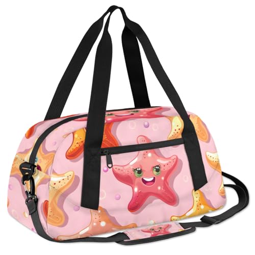 Colorful Starfish Kids Duffle Bag Boys Girls Small Sport Dance Gym Bag for Overnight Travel Weekender Carry On3