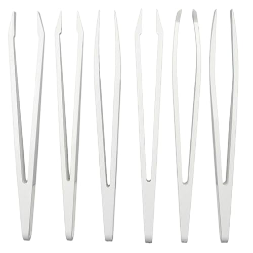 HABNI 6 Pcs Pinzas Electronica Pinzas De Plástico Antiestático Libre De Polvo Resistente Al Calor Ácido Álcali Resistente Herramienta De Reparación De Pinzas Puede Contener Componentes Electrónicos
