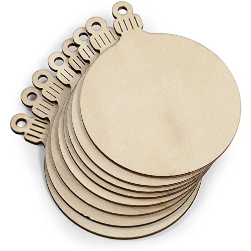 Unfinished Wood Circle Christmas Tree Ornaments For Crafts (80 Pack) #TOP3