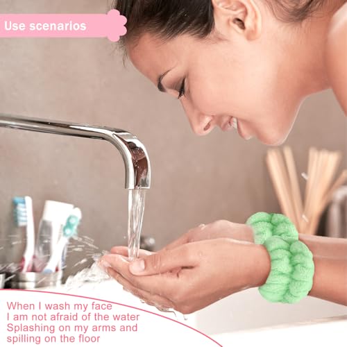 Image of 8pcs Wrist Bands for Washing Face, Arm Face Wash Wristbands, Wrist Towels Cuffs for Washing Face, Wrist Water Catcher, Microfiber Spa Skincare Sweat Wristbands for Women