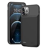 Battery Case for iPhone 12 Pro Max, 8500mAh Ultra-Slim Portable Rechargeable Battery Charging Case Compatible with iPhone 12 Pro Max (6.7 Inch)-Black
