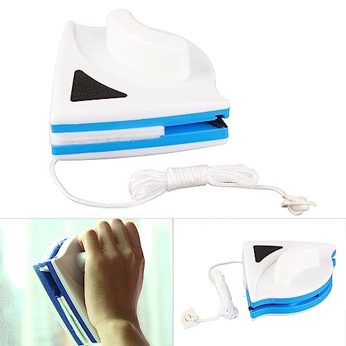Image of Double-Sided Magnetic Window Cleaner for Single Glazed Windows Indoor & Outdoor Glass Cleaner with Scrubber Brush Strong Magnet Window Cleaning Tool