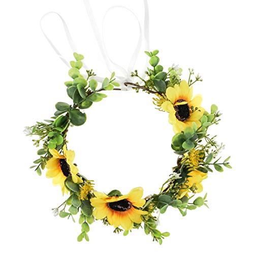 Vividsun Sunflower Crown Floral Flower Crown Hair Accessories (Yellow) #TOP1