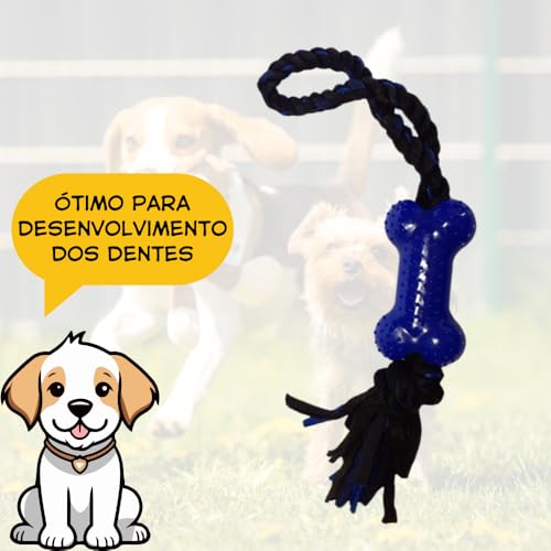 Kit 3 Mordedores Brinquedos Pets Ossinho e Corda Frango (Colorido)