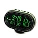 Reloj Termómetro para Coche, Trpambvia DC 12-24V 3 en 1 Multifuncional Reloj de Termómetro para Salpicadero de Coche Reloj Digital Termómetro de LED para Coche Interior y Exterior, Verde